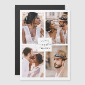 4写真モダンコラージュ結婚の磁気あり (正面/裏面)