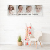 4写真モダンコラージュ |ハッピーバースデー 横断幕 (インサイチュ)