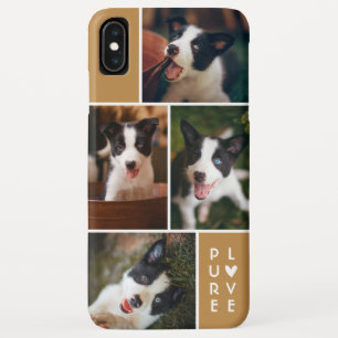 4写真モダンコラージュ 純愛 深い金ゴールド iPhone XS MAXケース