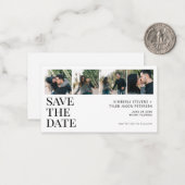 4写真モダンミニサイズ結婚式の日付を保存 ノートカード (正面/裏面インサイチュ)