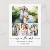 4写真モダンミニマルなインクスクリプト日付を保存 ポストカード (正面)