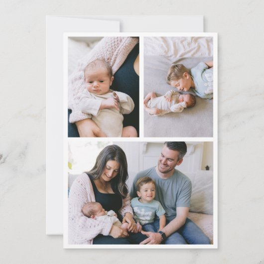 4写真モダンミニマルシンプル誕生 案内状 (裏面)