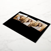 4写真モダン卒業コラージュ黒と金ゴールド 箔招待状 (回転した状態)