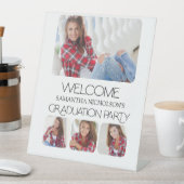 4写真モダン卒業パーティーへようこそ 台座サイン (インサイチュ)