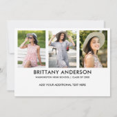 4写真モダン卒業発表カードW 案内状 (裏面)