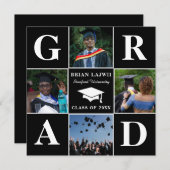 4写真モダン卒業発表 招待状 (正面/裏面)