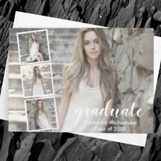 4写真モダン卒業発表 招待状