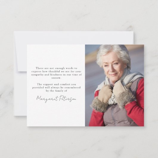 4写真モダン葬儀悔やみや弔慰 サンキューカード (裏面)