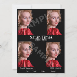 4写真モデル俳優CompカードBlkのテンプレート 招待状