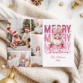 4写真ヴィンテージピンクナツクラッカークリスマス シーズンカード