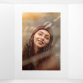 4写真三ミニマル折卒業カード 三つ折りクリスマスカード (内部中)