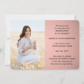 4写真卒業コラージュグラデーションピンクとブラック 案内状 (裏面)