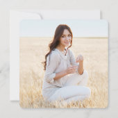 4写真卒業コラージュモダングリーンとホワイト 案内状 (裏面)