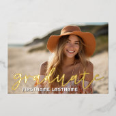 4写真卒業ゴールドフォイルグラード 箔招待状 (正面)