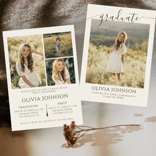 4写真卒業パーティー発表 案内状