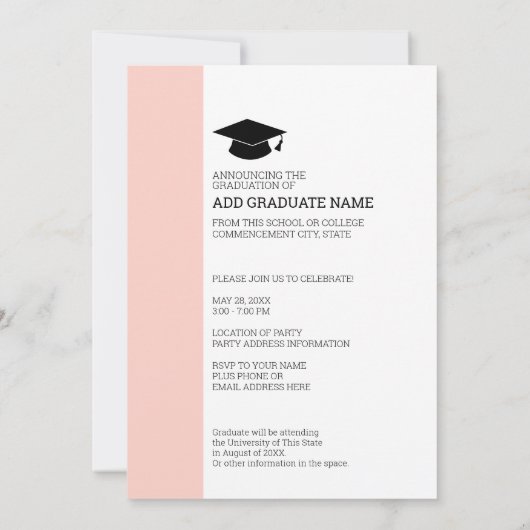 4写真卒業ミニマル – 卒業パーティー 招待状 (裏面)