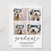 4写真卒業ミニマルMCM – 卒業パーティー 招待状 (正面)