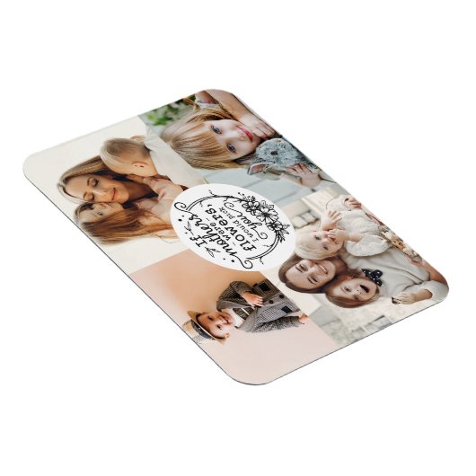 4写真家族コラージュ母の子守ママ日 マグネット (右側)