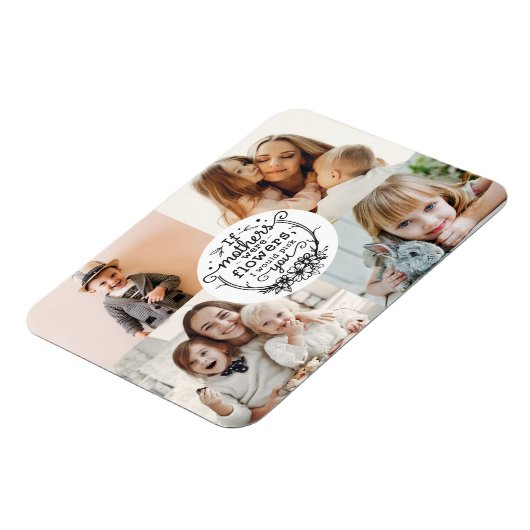 4写真家族コラージュ母の子守ママ日 マグネット (左側)