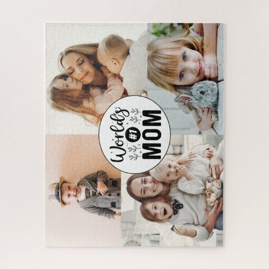 4写真家族コラージュ第1位お母さん日 ジグソーパズル (縦)