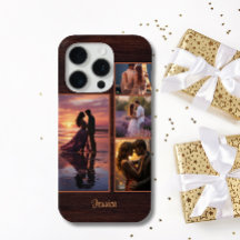 4写真木目材名パーソナライズされた電話