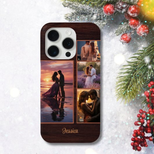 4写真木目材名パーソナライズされた電話 Case-Mate iPhoneケース