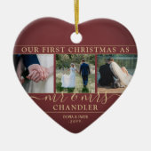 4写真第1回クリスマスブルゴーニュ金ゴールドハート セラミックオーナメント (正面)