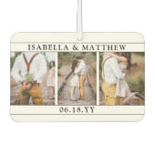 4写真結婚のカラーモダンブラック&ホワイトハート カーエアーフレッシュナー (正面)