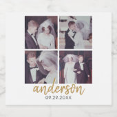 4写真結婚のコラージュ手書き姓 ビールラベル (シングルラベル)