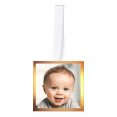 4写真金ゴールドフレームファミリ名エレガントKeepsake キューブオーナメント (正面)