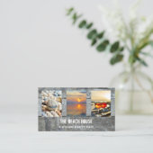 4写真風化木材ビーチレンタルポートフォリオ 名刺 (スタンド正面)