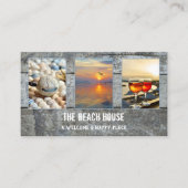 4写真風化木材ビーチレンタルポートフォリオ 名刺 (正面)