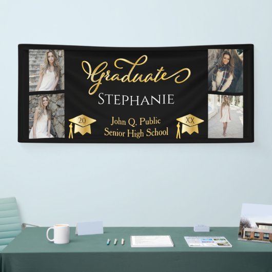 4写真黒金ゴールド研究科大学院 横断幕 (トレードショー)