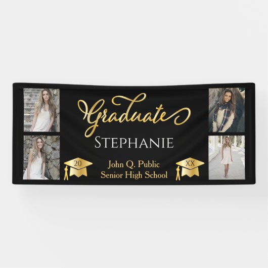 4写真黒金ゴールド研究科大学院 横断幕 (横)