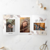 4写真3回卒業発表カード 三つ折りクリスマスカード (内部)