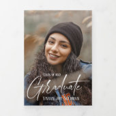 4写真3回卒業発表カード 三つ折りクリスマスカード (カバー)