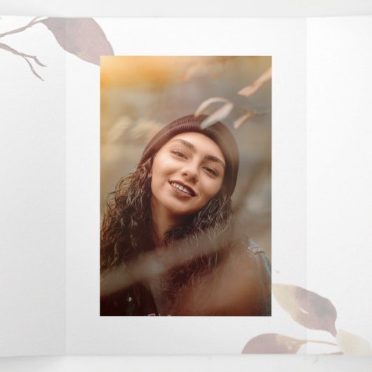 4写真3回卒業発表カード 三つ折りクリスマスカード (内部中)