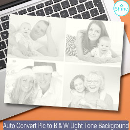 4写真Auto Convert写真をB & Wライトトーンに ノートパッド