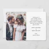 4写真Newlyweds 1st結婚した Christmas Burgundy シーズンカード (裏面)