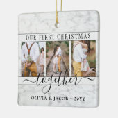 4写真Together初めてのクリスマスフェイク Marble セラミックオーナメント (左)