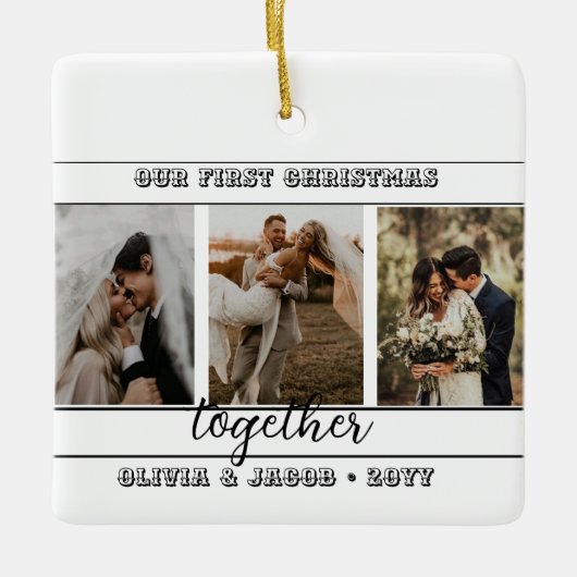 4写真Together フェイク Marble C セラミックオーナメント (正面)