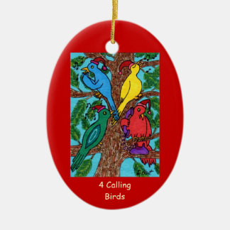 4匹のコールバード セラミックオーナメント