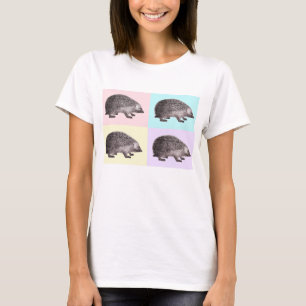 4匹のハリネズミのTシャツ-かわいらしいパステルカラー Tシャツ