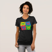 4匹のブルドッグのワイシャツ Tシャツ (正面フル)
