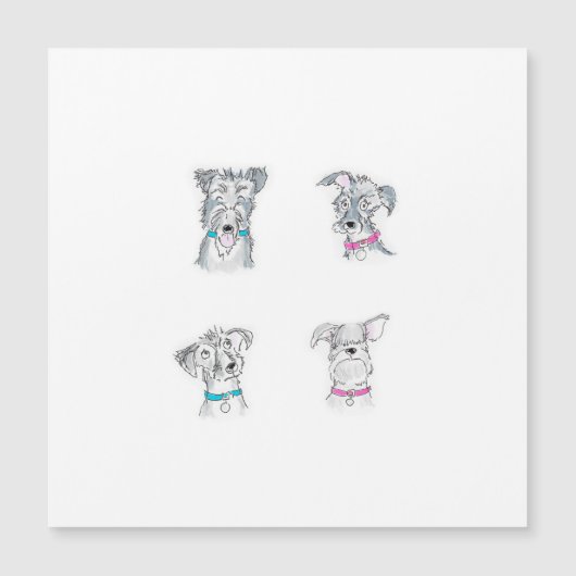 4匹のボロ犬カード (正面)