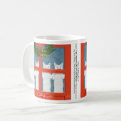 4匹の呼出し猫… 休日 コーヒーマグカップ (正面左)