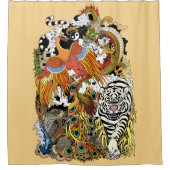 4匹の天動物 シャワーカーテン (正面)