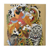 4匹の天動物 タイル (正面)