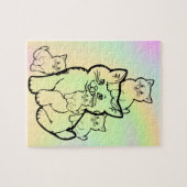 4匹の子猫を持つパズル ジグソーパズル (横)