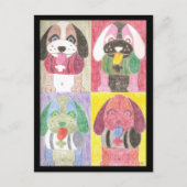 4匹の犬 ポストカード (正面)